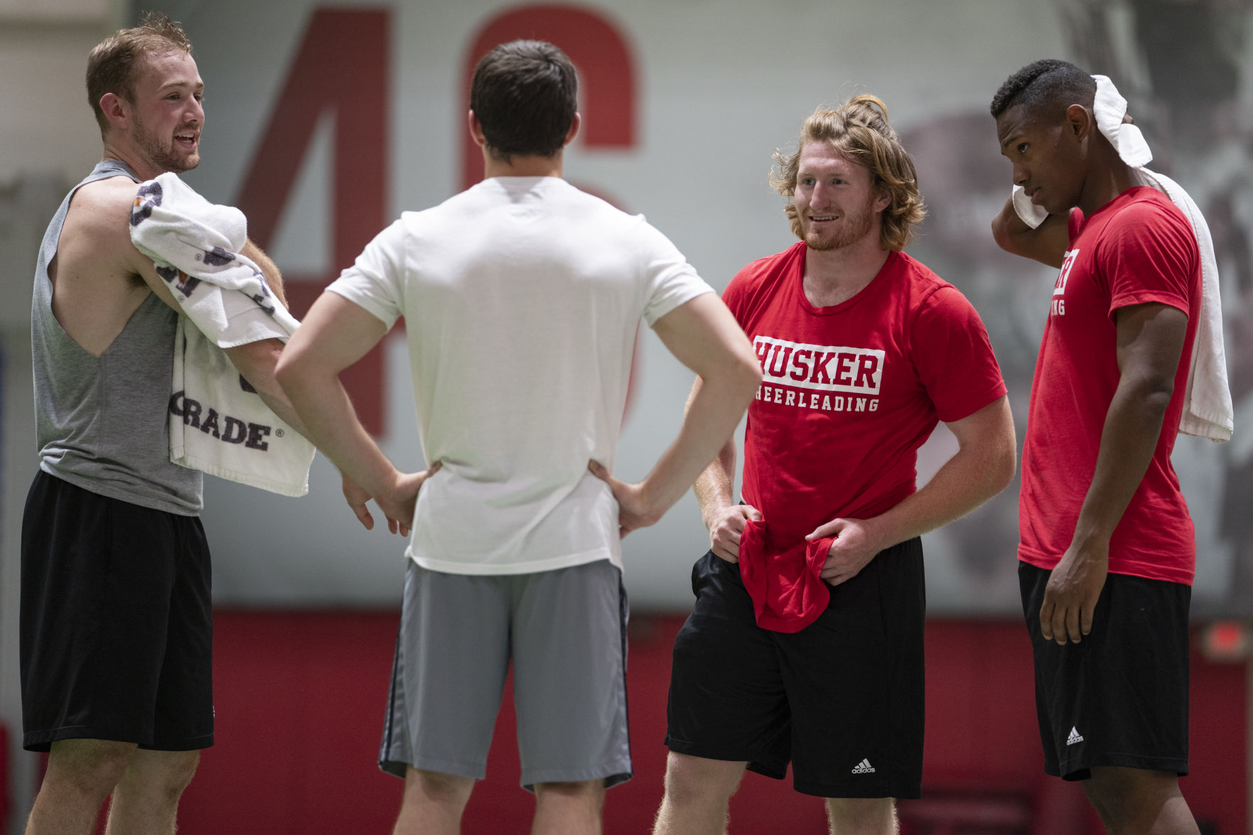 Husker male cheerleaders